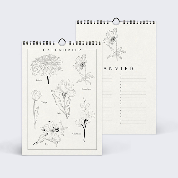 Calendrier famille Fleurs Minimalistes