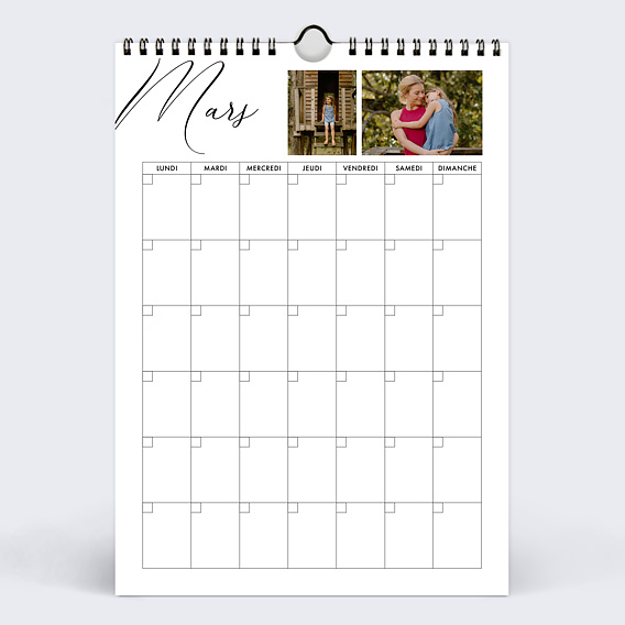 Calendrier famille Organiseur perpétuel basique Mars