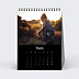 Calendrier famille Photo Mi-Page Noir (13 Photos) Mars