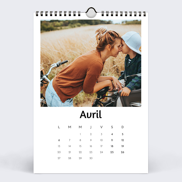 Calendrier Multiphotos Blanc (26 Photos) Avril