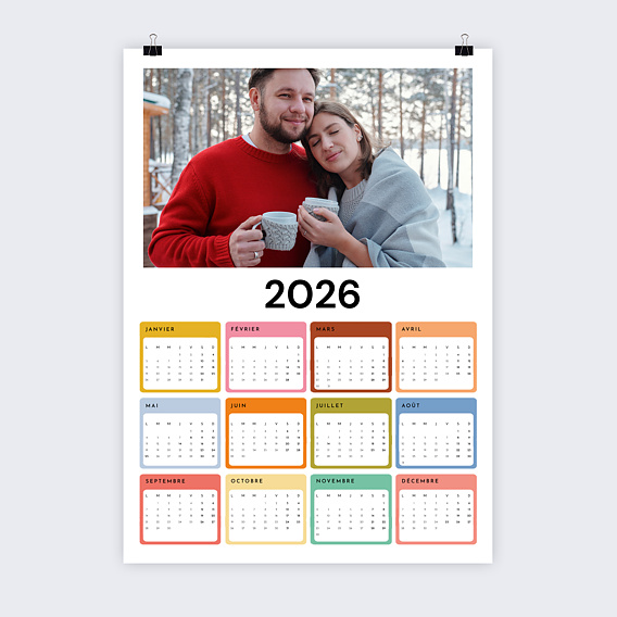 Calendrier famille Poster Coloré Recto
