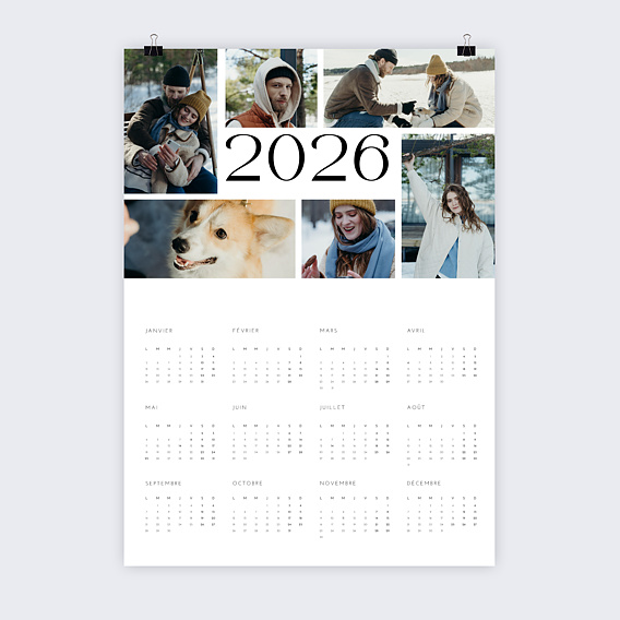 Calendrier famille Poster Multi-photos Portrait Recto