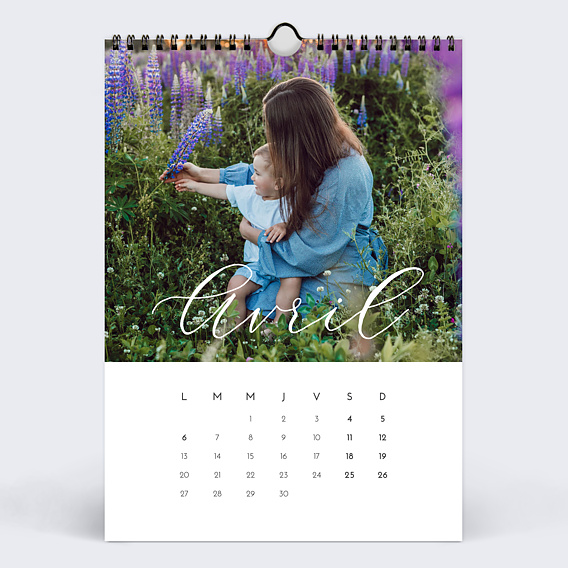 Calendrier famille Calligraphie (13 Photos) Avril