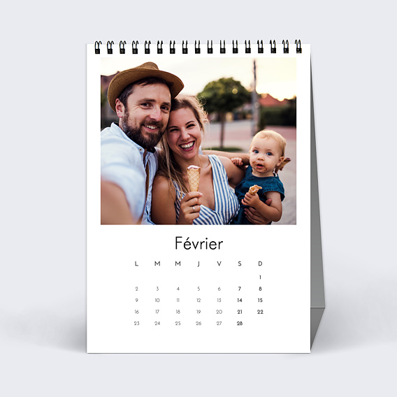 Calendrier famille Photo Simple Blanc (13 Photos) Février