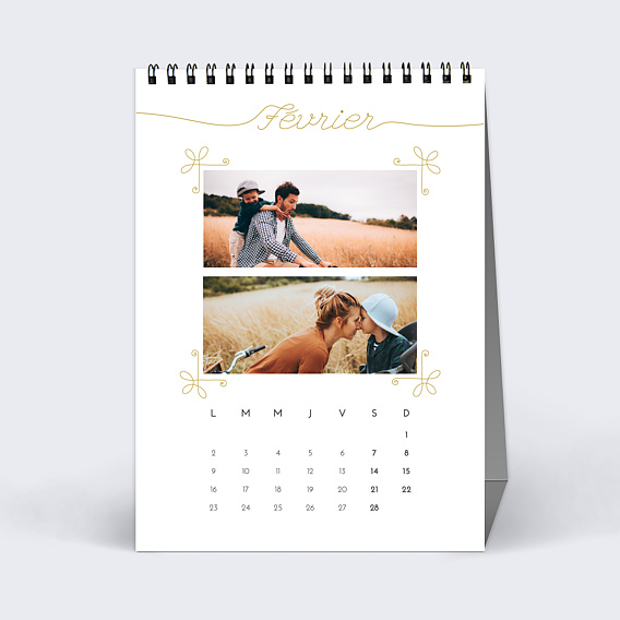 Calendrier famille Typographie Ocre (21 Photos) Février