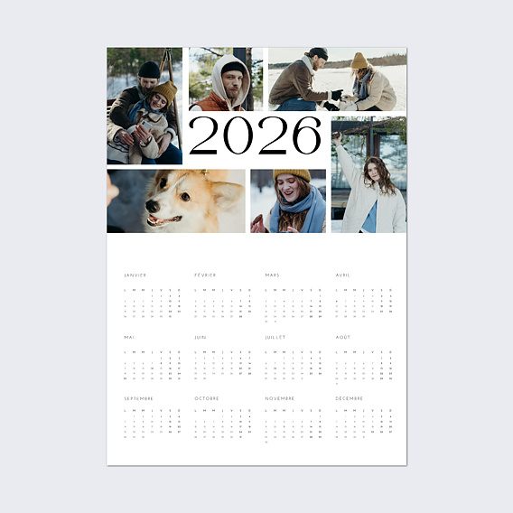 Calendrier famille Poster Multi-photos Portrait