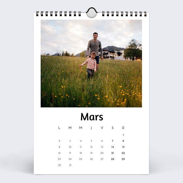 Calendrier Multiphotos Blanc (26 Photos) Mars