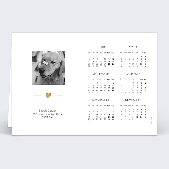 Calendrier famille Jeu Typographique (5 Photos)