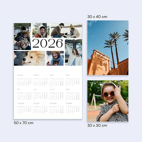 Calendrier famille Poster Multi-photos Portrait