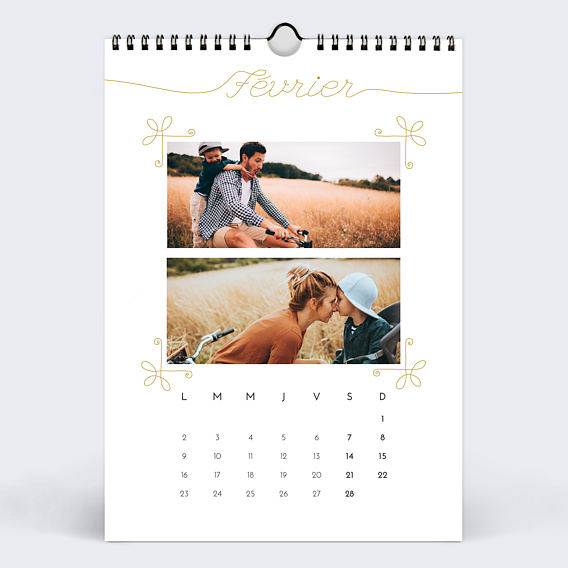 Calendrier famille Typographie Ocre (21 Photos) Février