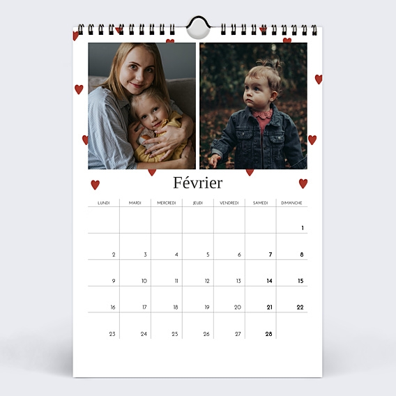 Calendrier famille Calendrier Cœurs