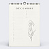Calendrier famille Fleurs Minimalistes Décembre