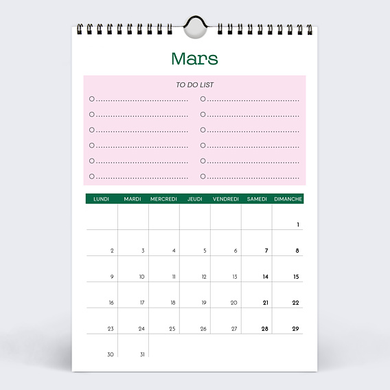 Calendrier famille Color Blocks Mars