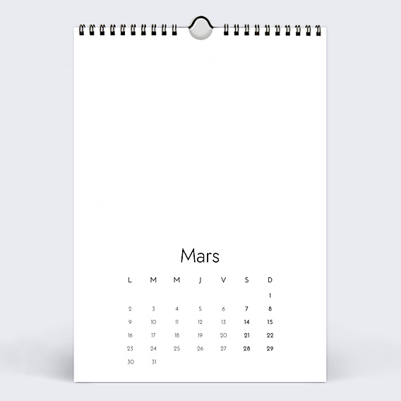 Calendrier famille Modèle 100% personnalisable