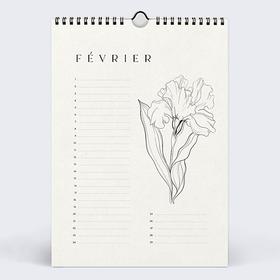 Calendrier famille Fleurs Minimalistes