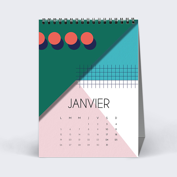Calendrier professionnel Géométrique Janvier