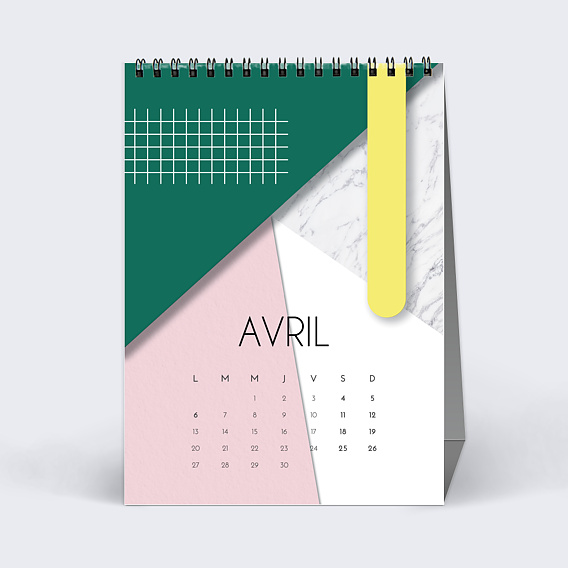 Calendrier professionnel Géométrique Avril
