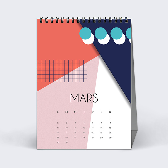 Calendrier professionnel Géométrique Mars
