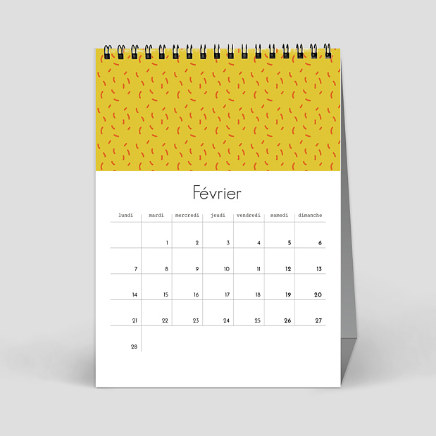 Calendriers Bureau Motifs Février