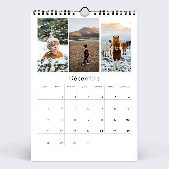 Calendrier famille Cadre Art Déco Décembre