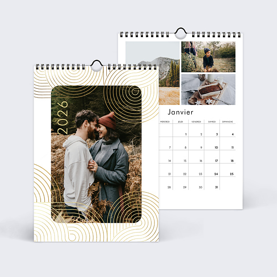 Calendrier famille Cadre Art Déco