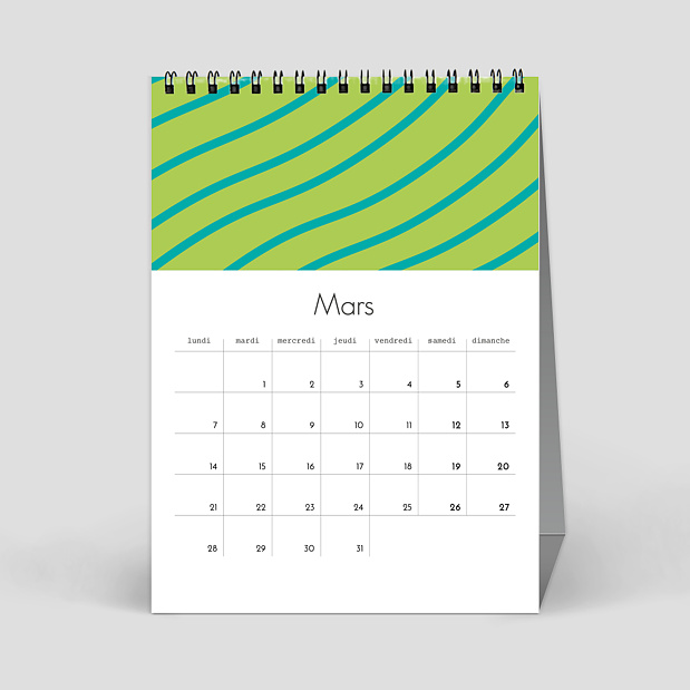 Calendriers Bureau Motifs Mars
