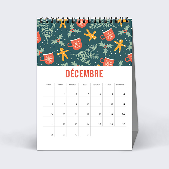 Calendrier famille Bureau Saisonnier Décembre