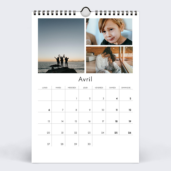 Calendrier famille Cadre Art Déco Avril