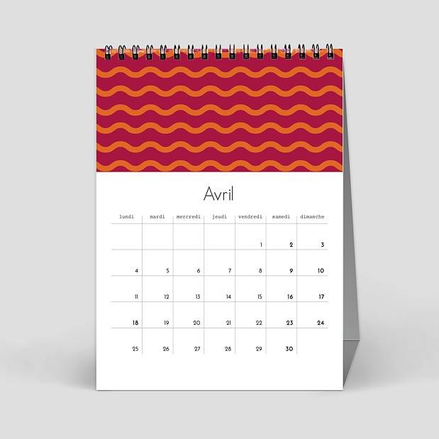 Calendriers Bureau Motifs Avril