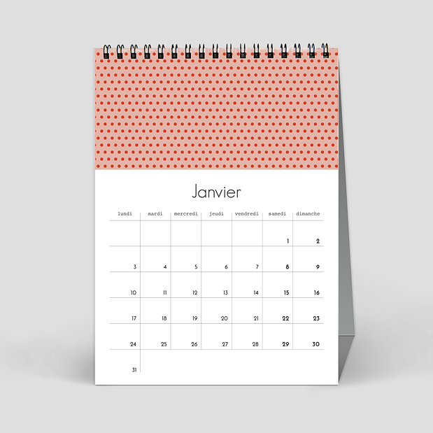 Calendriers Bureau Motifs Janvier