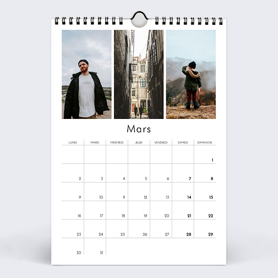 Calendrier famille Cadre Art Déco Mars