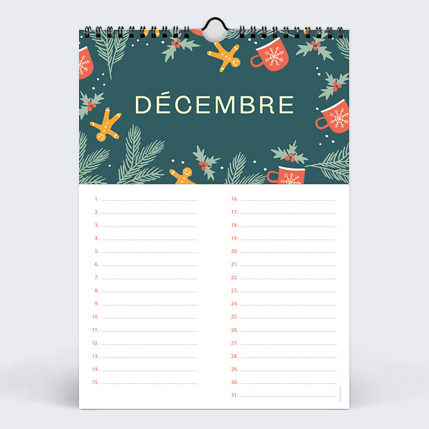Calendriers Anniversaire Perpétuel Décembre
