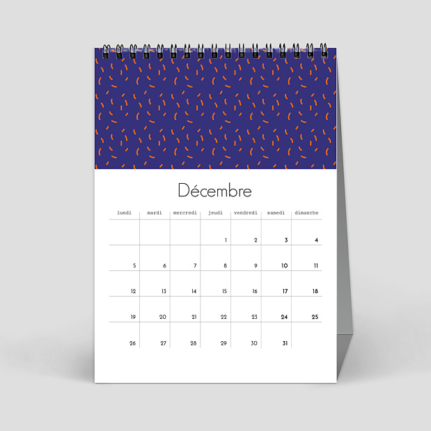 Calendriers Bureau Motifs Décembre