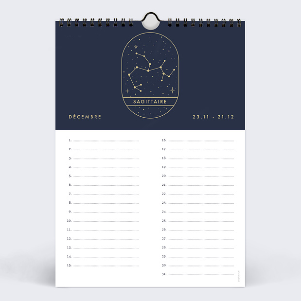 Calendriers Photos Calendrier Astrologie Perpétuel Décembre
