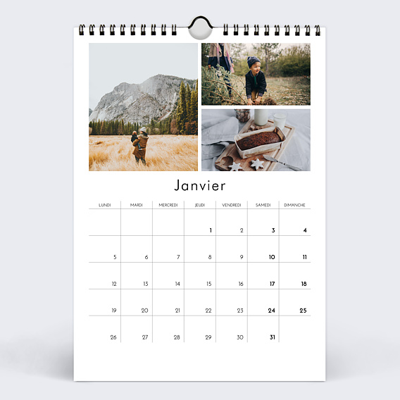 Calendrier famille Cadre Art Déco Janvier