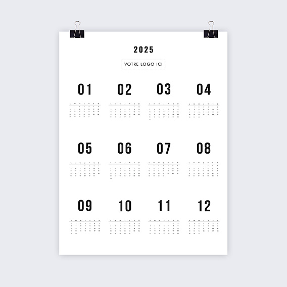 Calendrier professionnel Poster grands mois