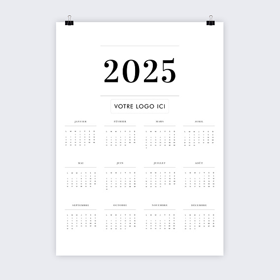 Calendrier professionnel Poster minimaliste année