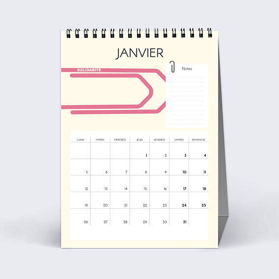 Calendrier professionnel Trombones Janvier