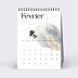 Calendrier professionnel Tâches Aquarelle Février