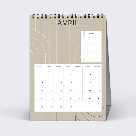 Calendrier professionnel Graphique Avril
