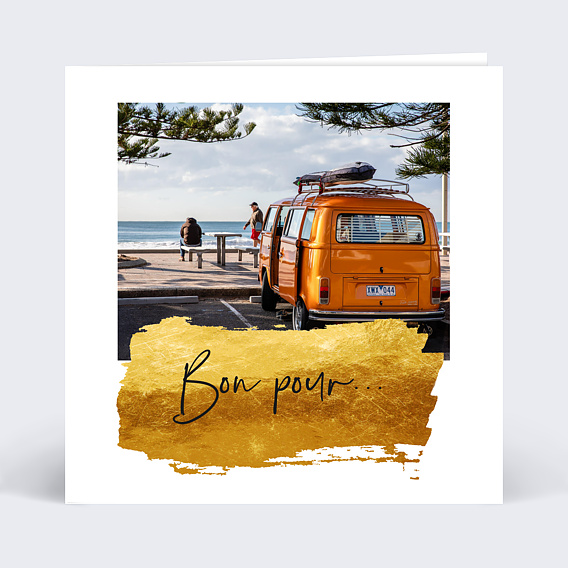 Carte d'amour Pinceau Ocre - Bon Pour