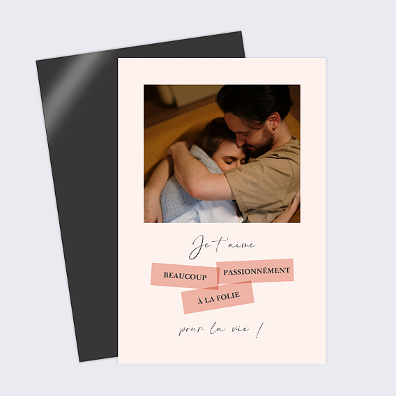 Carte d'amour Passionnément Recto