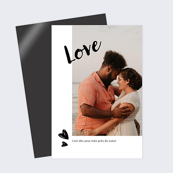 Carte d'Amour Cadre Blanc avec Coeur
