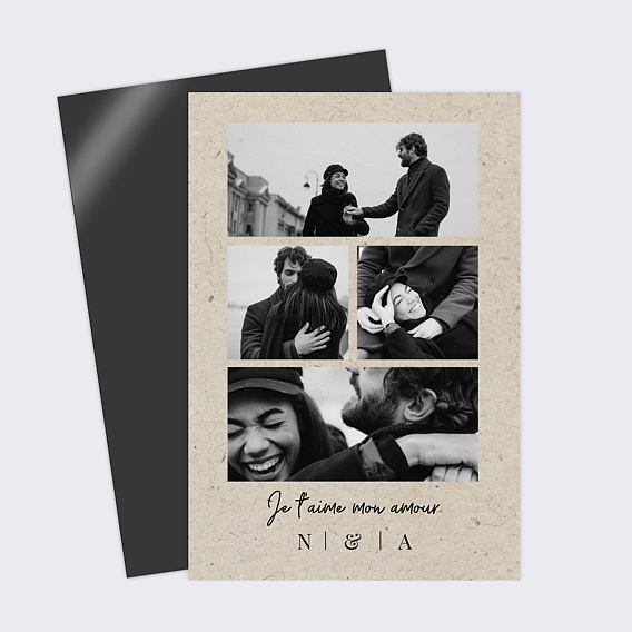 Carte d'amour Esprit Chiné 4 Photos