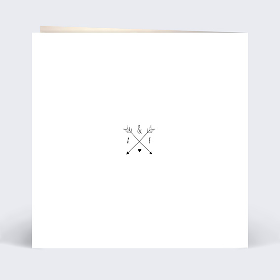 Carte d'amour Flèches Amour Verso