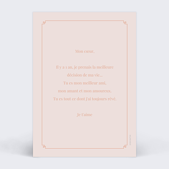 Carte d'Amour Style Années 20