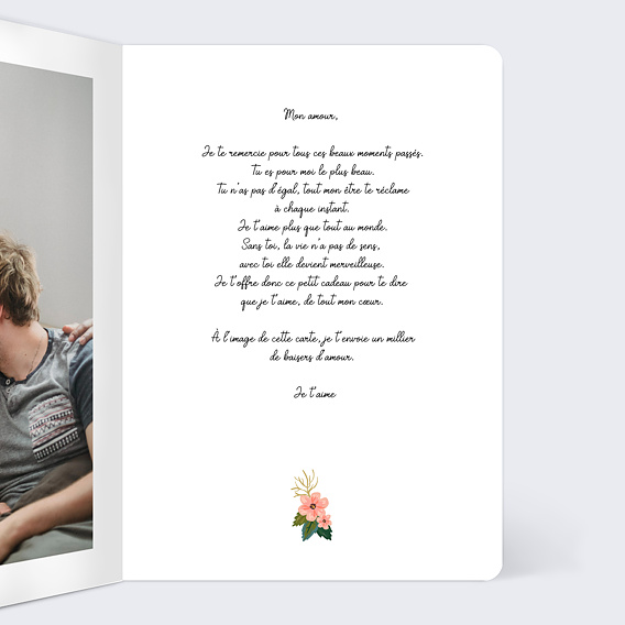 Carte d'amour Jolies Lettres Intérieur Droit