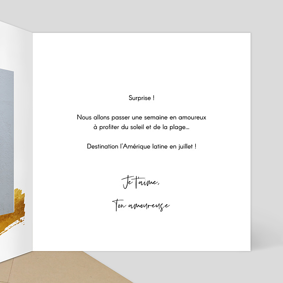 Carte d'amour Pinceau Ocre - Bon Pour Intérieur Droit