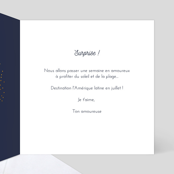 Carte d'amour Bulles Ocre Intérieur Droit