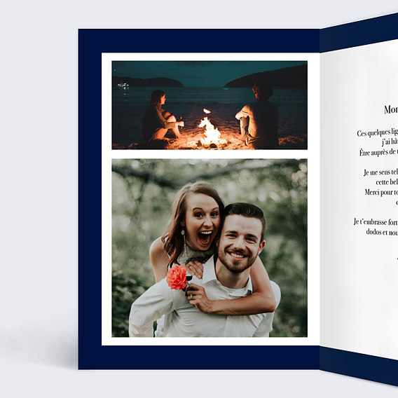 Carte d'amour Près du Coeur Proverbe Intérieur Gauche